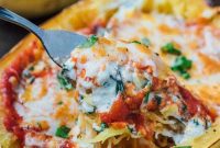 Cheesy Vegetarian Lasagna Spaghetti Squash Boats