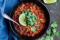 Smoky Sprouted Lentil Chipotle Chili
