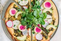Wholesome Chickpea Pizza with Rich Walnut Pesto