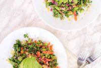 Crunchy Kale Salad with Sesame Peanut Dressing