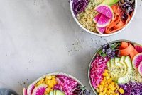 Vibrant Rainbow Wellness Bowls with Maple Tahini Drizzle