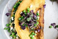 Vibrant Vegan & Gluten-Free Chickpea Omelette with Spinach and Spring Peas