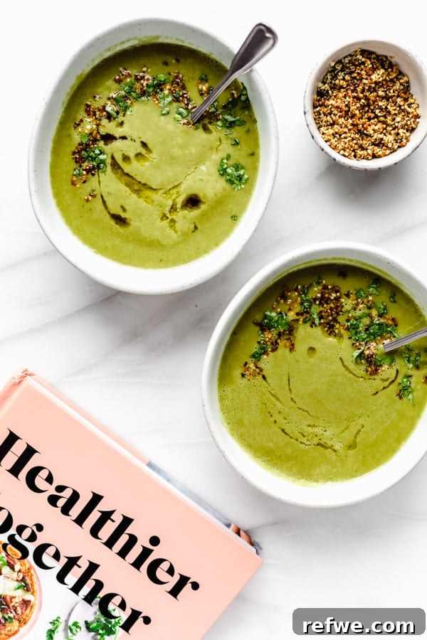 Vibrant Green Detox Elixir 7 finished green detox soup with gremolata