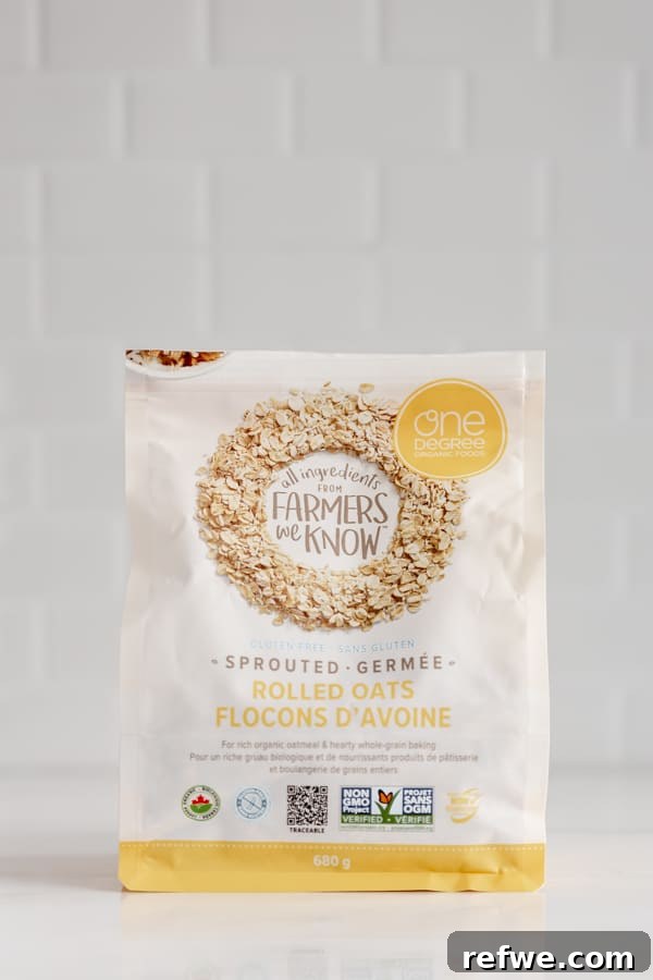 Your New Favorite Chickpea Burgers 3 A vibrant package of One Degree Organic Sprouted Rolled Oats, highlighting their natural and wholesome appeal.