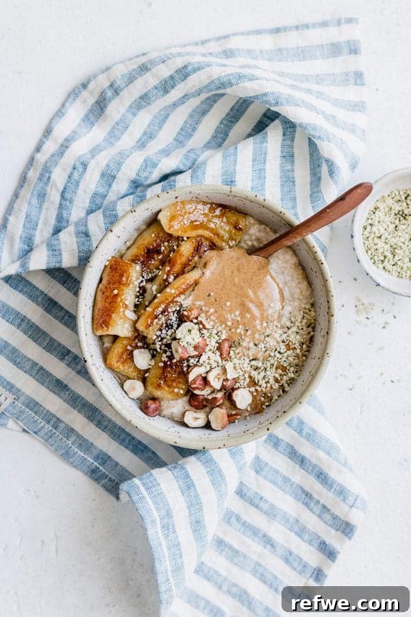 Mastering Plant-Based Protein 6 Steel cut oats with maple fried bananas