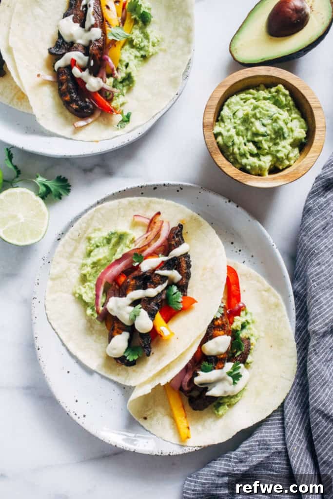 25 Delicious Vegan Dinners Made Easy 23 Sizzling Grilled Portobello Mushroom Fajitas with peppers and onions