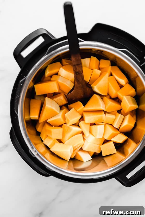 Golden Butternut Instant Pot Comfort 5 butternut squash in an intant pot