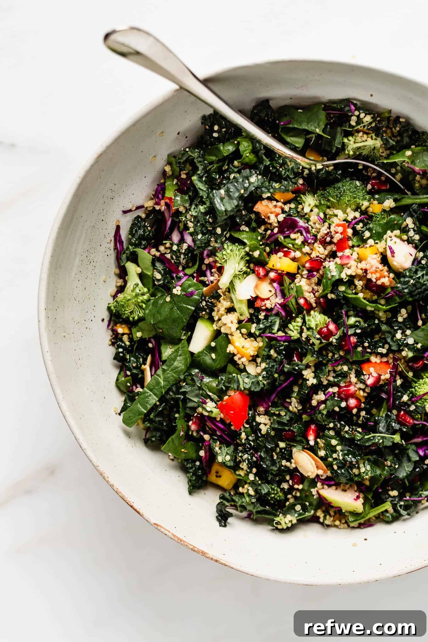 Vibrant Vitality Bowl 5 A close-up shot of the finished Superfood Salad in a rustic bowl, ready to be enjoyed.