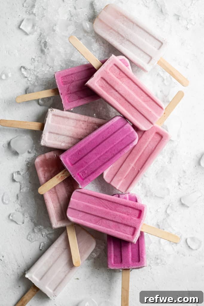 After crisping: Raspberry creamsicles with enhanced texture, clarity, dehaze, and sharpening