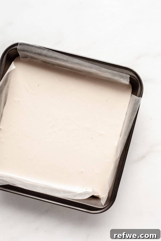Guilt-Free Raw Vegan Carrot Cake 9 raw cashew cream in an 8x8 inch pan