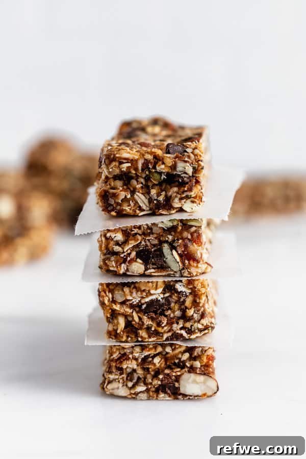 Supercharged Granola Fuel 9 a stack of four superfood granola bars