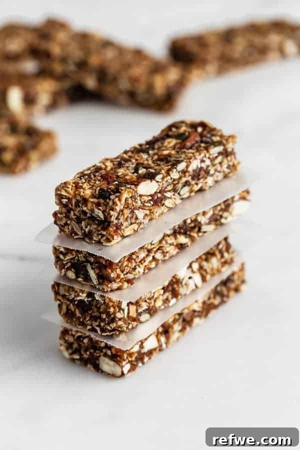 Supercharged Granola Fuel 10 superfood granola bars on a marble board