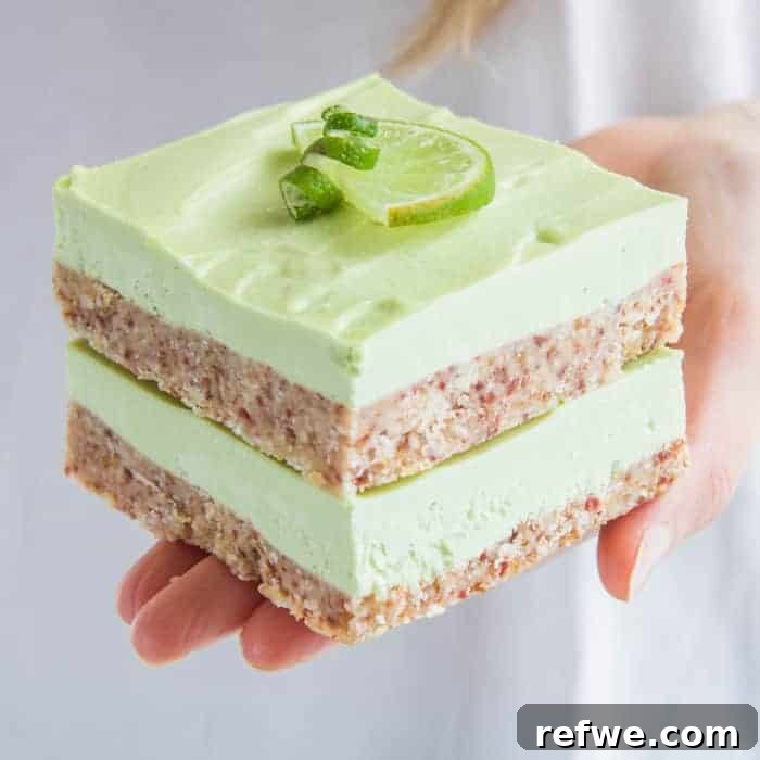 Raw Key Lime Tart Squares 2 raw key lime pie bars