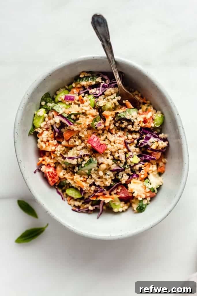 Thai Quinoa Salad with fresh vegetables and cashews