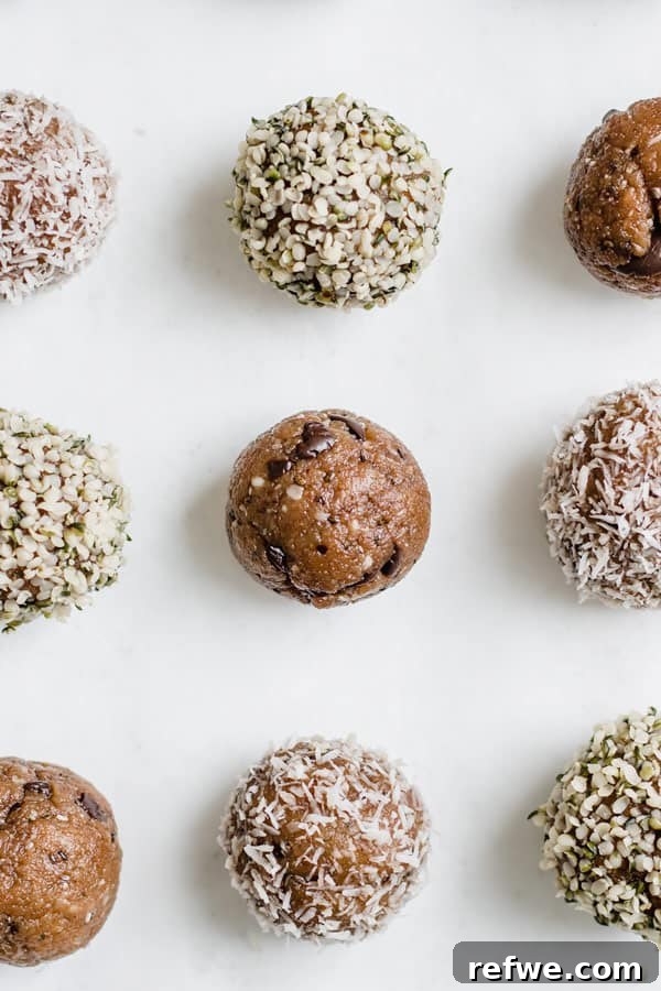 Almond Butter Energy Boosters 2 Delicious no-bake almond butter energy bites arranged beautifully on a plate