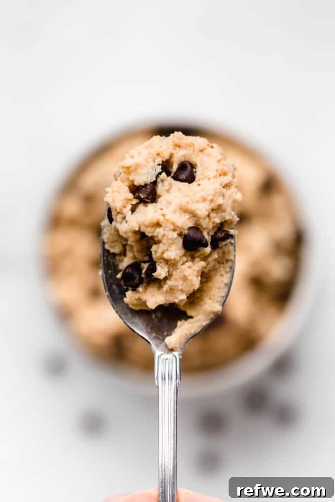 Creamy Almond Chickpea Cookie Dough 9 a spoonful of chickpea cookie dough