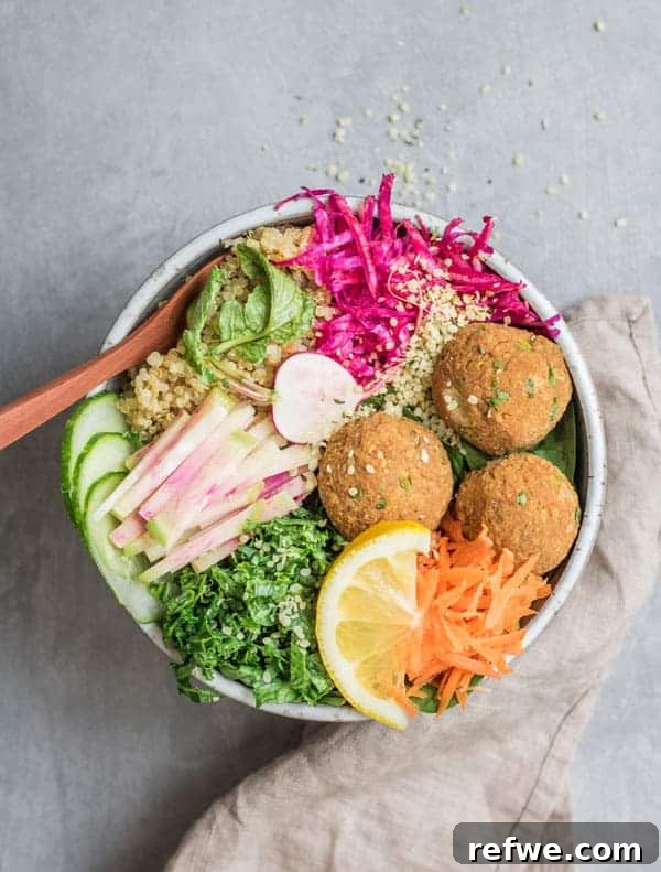 Authentic Turkish Lentil Kofte Bowls 3 Turkish lentil kofte bowls close-up with a variety of fresh ingredients
