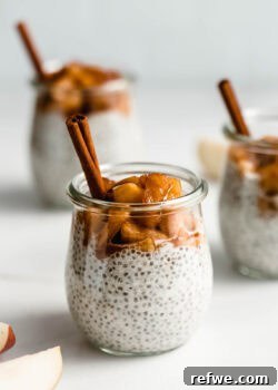 apple pie chia pudding in jars.