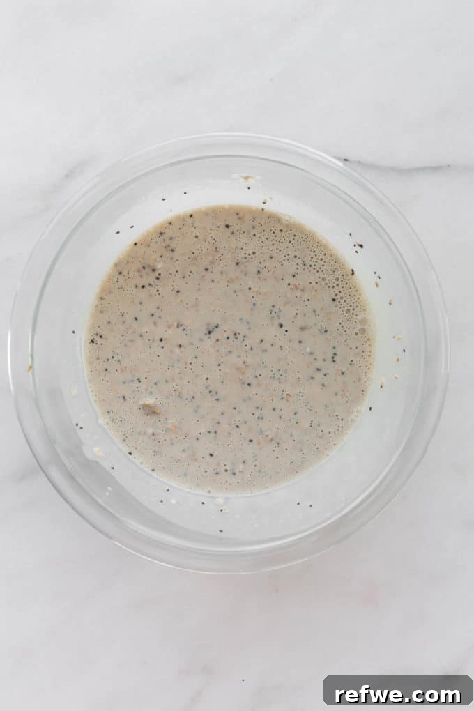 overnight oats in a mixing bowl