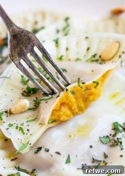 butternut squash ravioli with garlic infused olive oil
