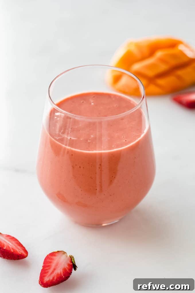 30 Vibrant Vegetarian Recipes for Summer 9 Strawberry Mango Smoothie