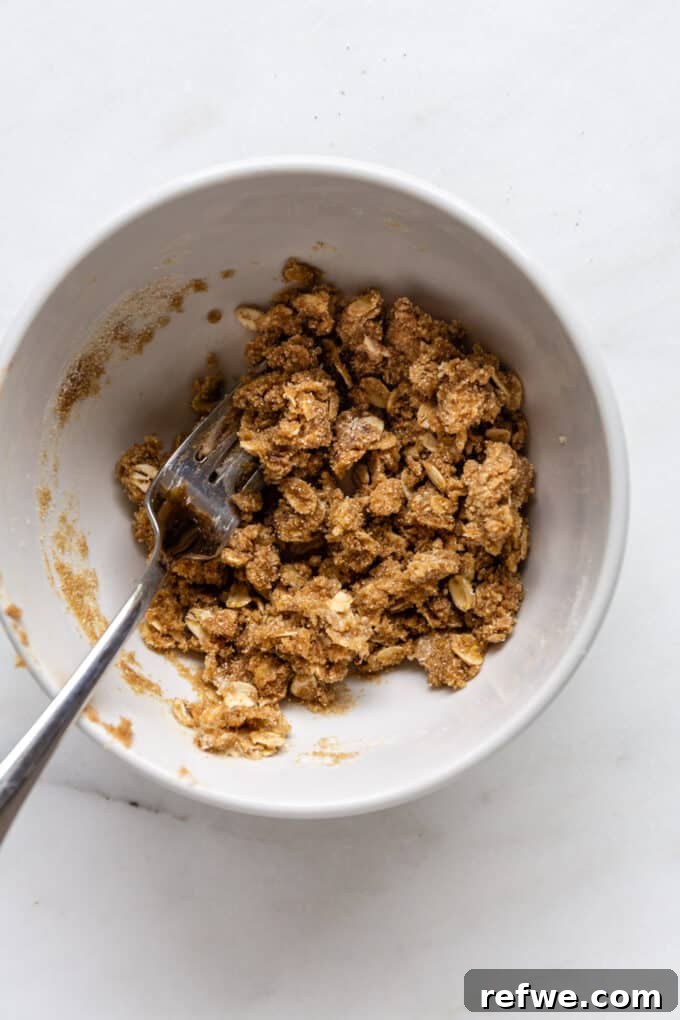 Wholesome Pumpkin Banana Loaf 8 streusel topping in a bowl