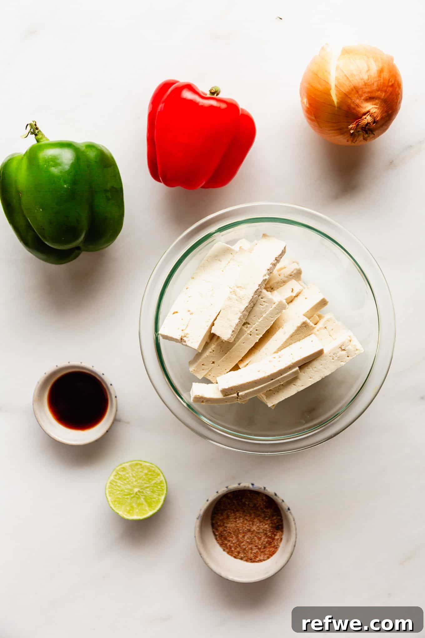 Sizzling Tofu Fajitas 3 ingredients to make tofu fajitas
