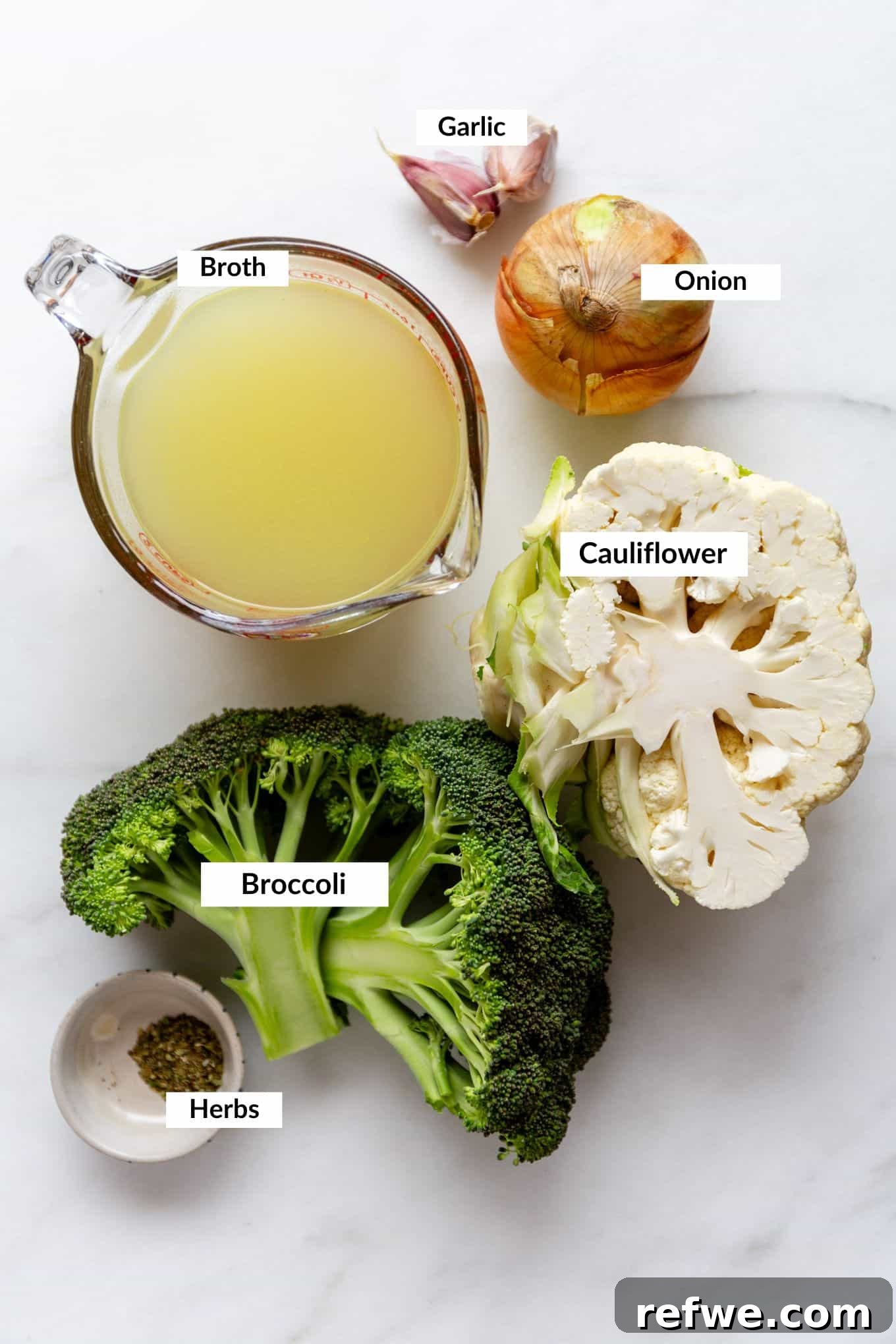 Golden Roasted Cauliflower and Broccoli Bisque 3 Ingredients to make broccoli cauliflower soup