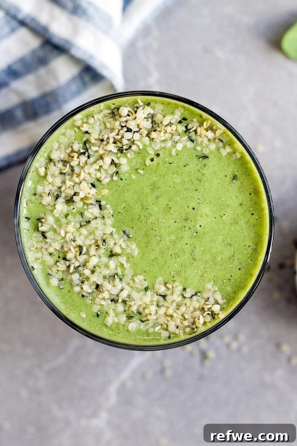 My Go-To Green Elixir 4 Three glasses of fresh green smoothie with various toppings, indicating healthy and customizable options