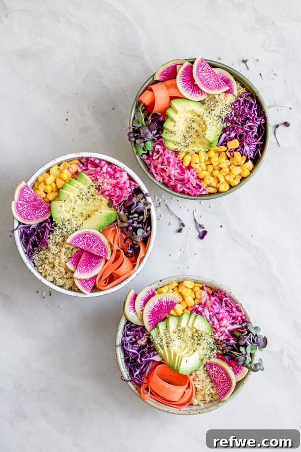 Vibrant Rainbow Wellness Bowls with Maple Tahini Drizzle 4 Maple Tahini Dressing being poured over a rainbow nourishment bowl