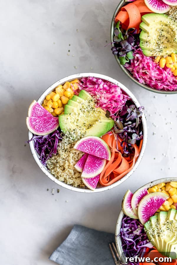 Close up of vibrant rainbow vegetables in a bowl
