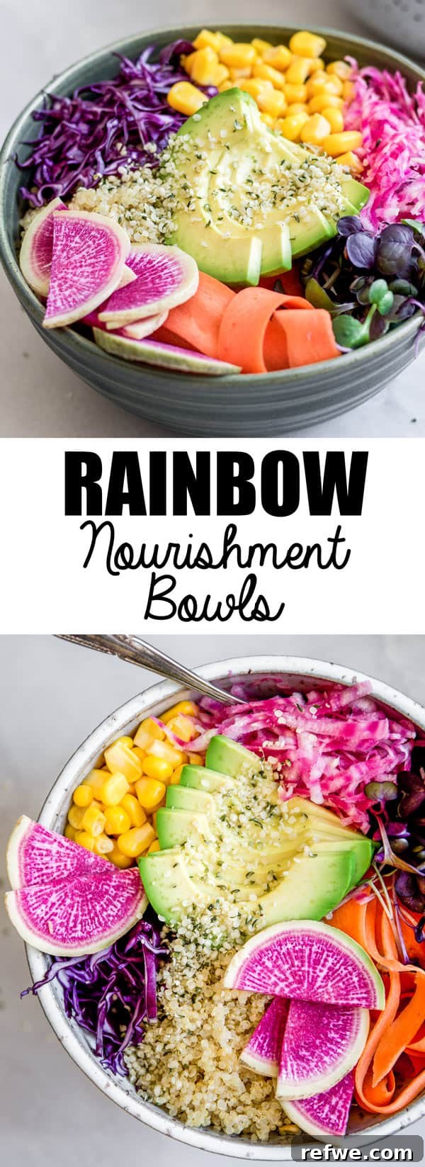 Vibrant Rainbow Wellness Bowls with Maple Tahini Drizzle 8 These rainbow nourishment bowls with maple tahini dressing are a healthy, nutritious and vegan meal. you won't believe how easy they are to put together!