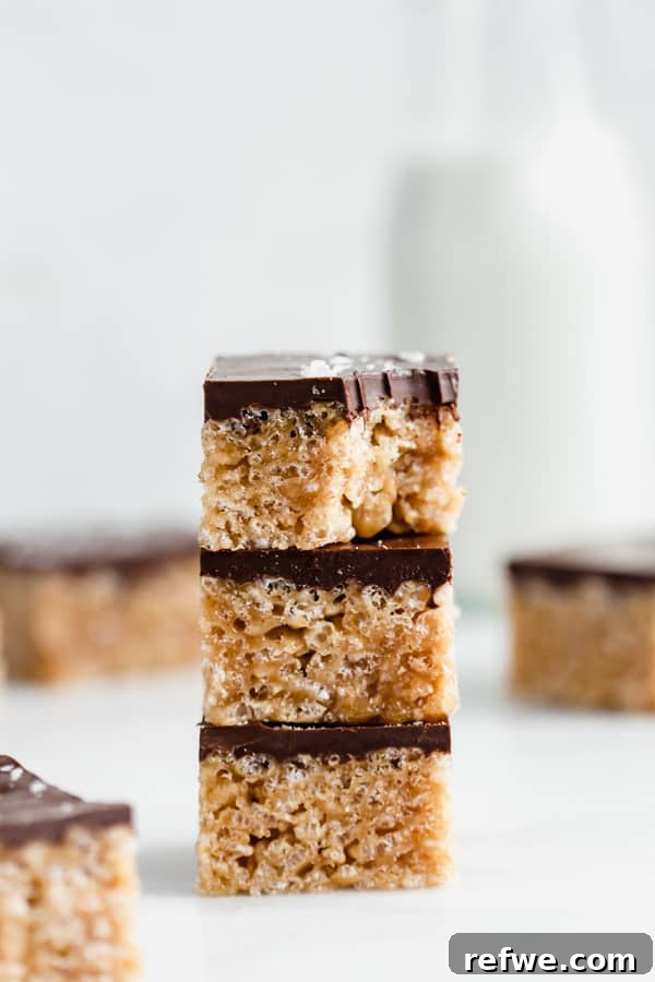 Your First Perfect Plate: Food Photography Basics 10 Healthy chocolate scotcheroos arranged artfully, showcasing texture and detail through careful lighting and composition.