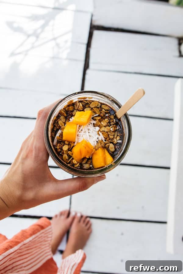 Delicious Acai cup and a matcha drink on a table at Matcha Mama Tulum