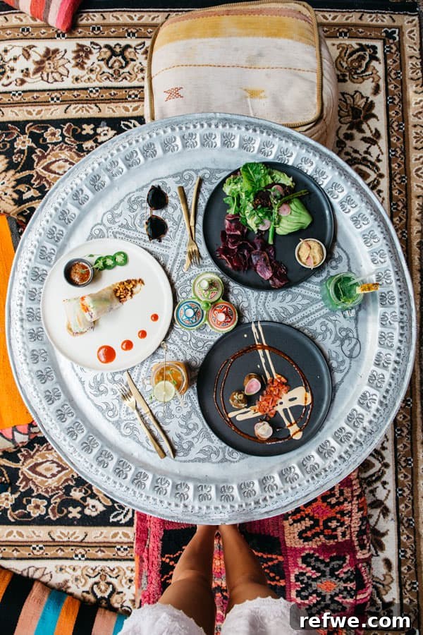 Macondo restaurant interior with traditional Moroccan floor cushions and decor