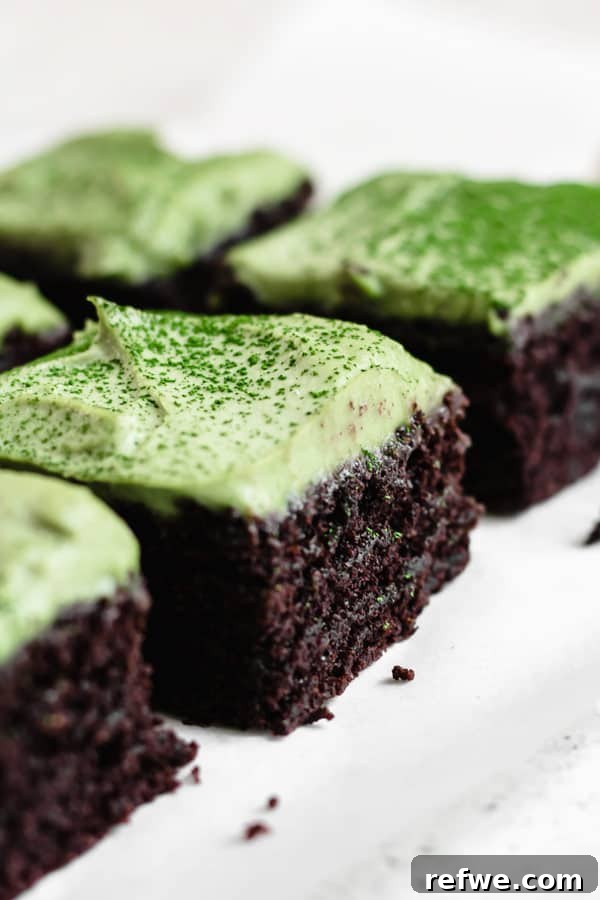 Cool Matcha Mint Swirl Almond Brownies 6 healthy, homemade brownies with matcha mint frosting