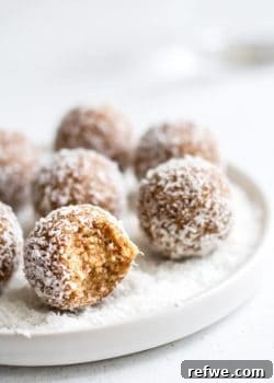 salted caramel coconut bliss balls
