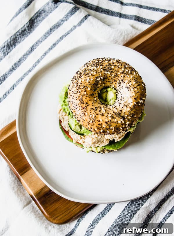 chickpea salad sandwich with fresh ingredients