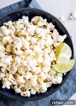 Popcorn with sea salt and lime zest