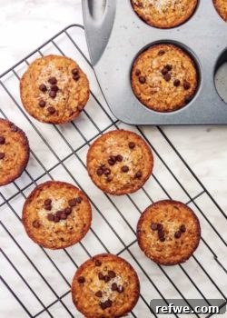 Close-up of a freshly baked vegan chocolate chip muffin