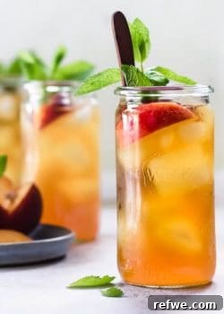 cold brew peach iced tea