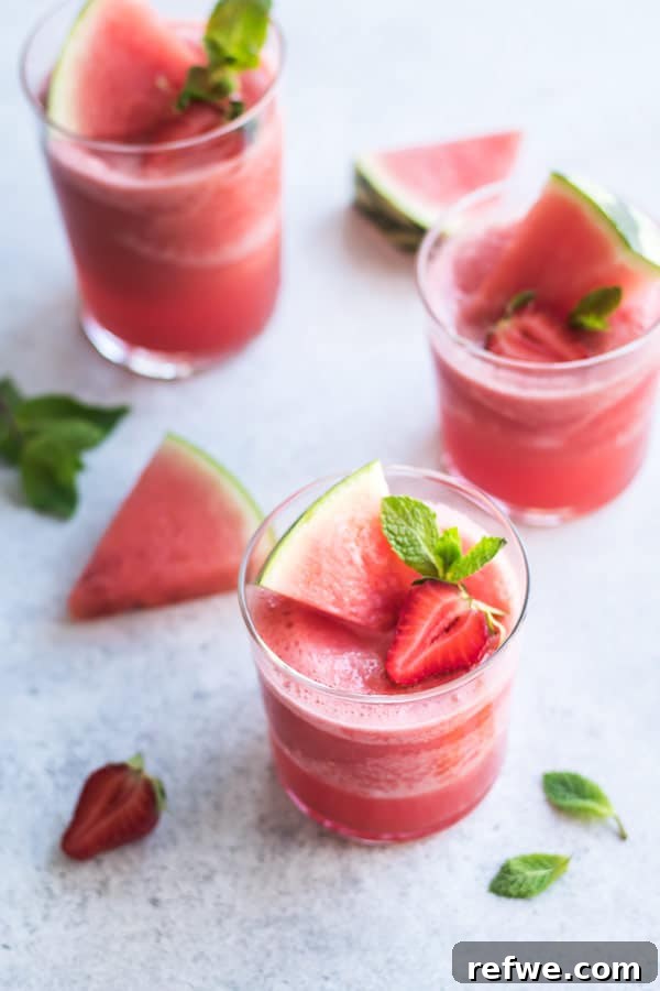 Finished Watermelon Mojito Frosé ready to be served
