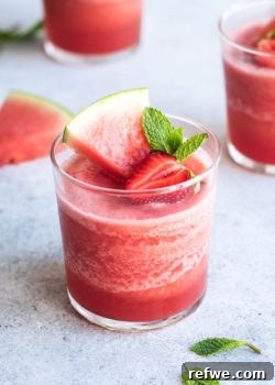 Watermelon Mojito Frosé in a glass