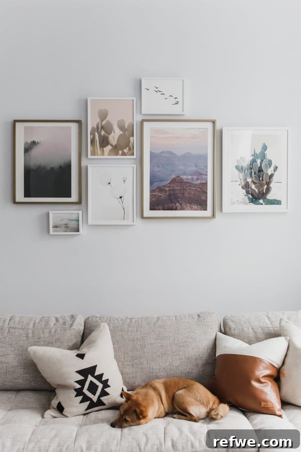 Close-up of a minimalist coffee table with decor