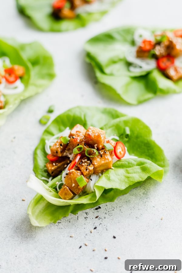 Zesty Sweet Chili Vegan Lettuce Wraps 4 sweet chili vegan lettuce wraps