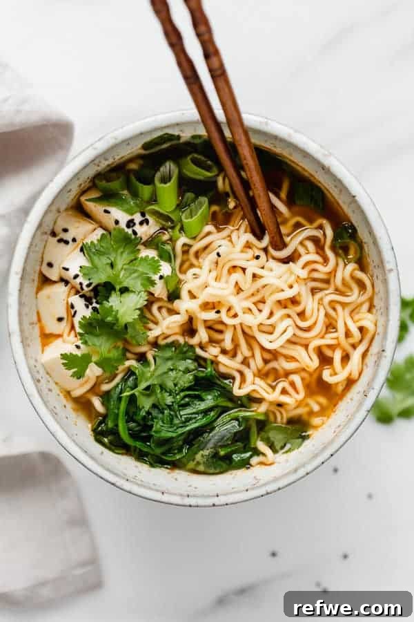 Effortless Vegan Ramen Fix 4 Healthy homemade vegan ramen in a serving bowl