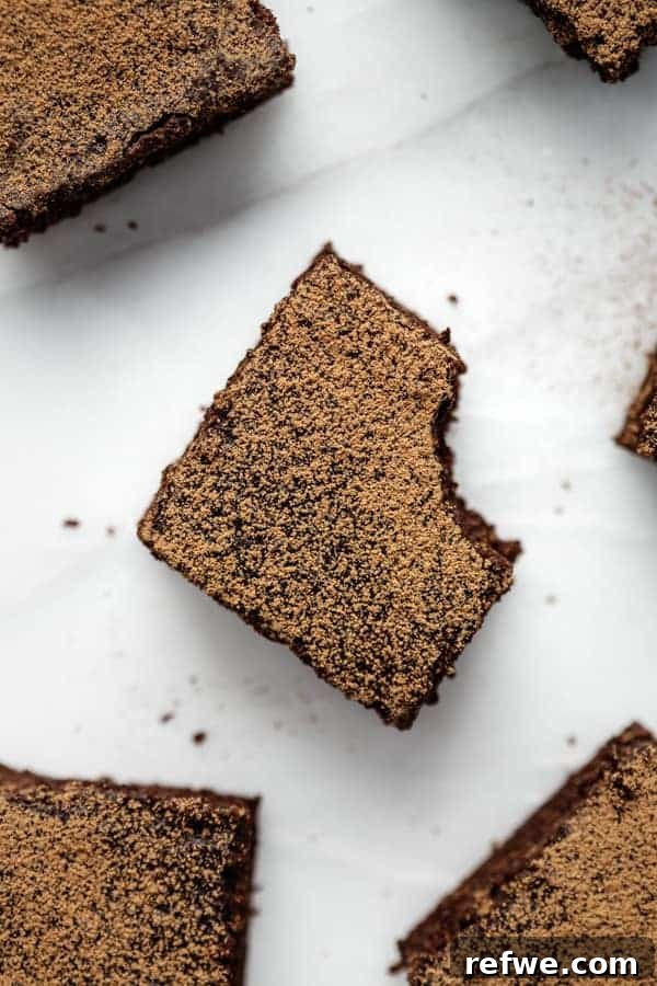 Guilt-Free Quinoa Fudge Brownies 3 Closeup of fudgy healthy quinoa brownies