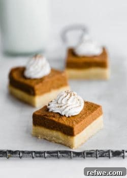 pumpkin pie bars with almond cookie crust