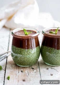 Matcha Mint Chocolate Chia Pudding