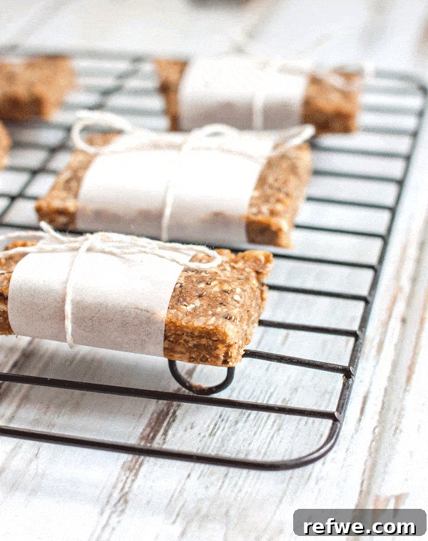 Close-up of Maca Power Bars, showing their texture and superfood ingredients
